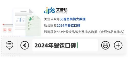艾普思指數 年榜 2024年中國餐飲品牌線上口碑指數top50